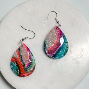 Opal Galaxy | Teardrop | Polymer Clay Earrings